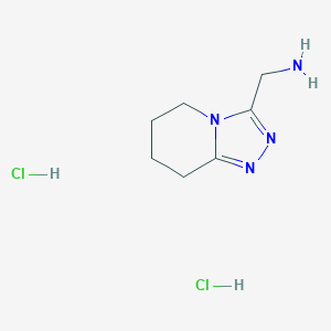 molecular formula C7H14Cl2N4 B7982918 {5H,6H,7H,8H-[1,2,4]triazolo[4,3-a]pyridin-3-yl}methanamine dihydrochloride 