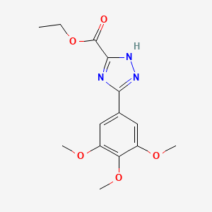 molecular formula C14H17N3O5 B7983077 Ethyl 5-(3,4,5-Trimethoxyphenyl)-1H-1,2,4-triazole-3-carboxylate 