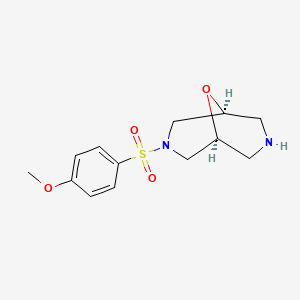 molecular formula C13H18N2O4S B7983354 3-(4-Methoxybenzenesulfonyl)-9-oxa-3,7-diazabicyclo[3.3.1]nonane 