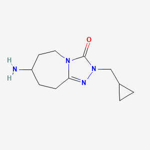 molecular formula C11H18N4O B7983381 7-Amino-2-(cyclopropylmethyl)-2H,3H,5H,6H,7H,8H,9H-[1,2,4]triazolo[4,3-A]azepin-3-one 