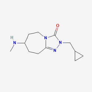 molecular formula C12H20N4O B7983388 2-(Cyclopropylmethyl)-7-(methylamino)-2H,3H,5H,6H,7H,8H,9H-[1,2,4]triazolo[4,3-A]azepin-3-one 