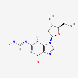 molecular formula C13H18N6O4 B7983470 N'-[9-[(2R,4S,5R)-4-hydroxy-5-(hydroxymethyl)oxolan-2-yl]-6-oxo-3H-purin-2-yl]-N,N-dimethylmethanimidamide 