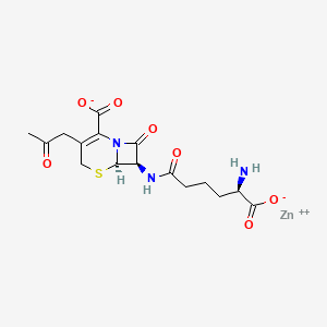 molecular formula C16H19N3O7SZn B7983480 zinc;(6R,7R)-7-[[(5R)-5-amino-5-carboxylatopentanoyl]amino]-8-oxo-3-(2-oxopropyl)-5-thia-1-azabicyclo[4.2.0]oct-2-ene-2-carboxylate 