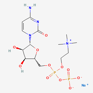 molecular formula C14H25N4NaO11P2 B7983603 sodium 2-(trimethylazaniumyl)ethyl ({[(2R,3S,4R,5R)-5-(4-amino-2-oxo-1,2-dihydropyrimidin-1-yl)-3,4-dihydroxyoxolan-2-yl]methyl phosphonato}oxy)phosphonate 