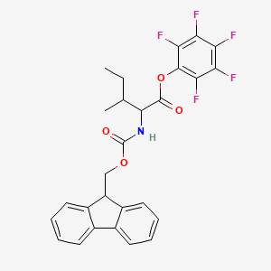 molecular formula C27H22F5NO4 B7983681 (2S,3S)-Perfluorophenyl 2-((((9H-fluoren-9-yl)methoxy)carbonyl)amino)-3-methylpentanoate 