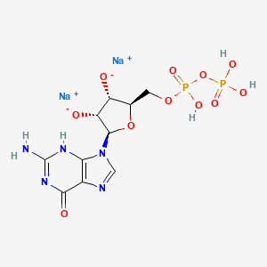 molecular formula C10H13N5Na2O11P2 B7983689 disodium;(2R,3R,4S,5R)-2-(2-amino-6-oxo-3H-purin-9-yl)-5-[[hydroxy(phosphonooxy)phosphoryl]oxymethyl]oxolane-3,4-diolate 