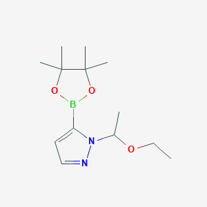 molecular formula C13H23BN2O3 B7983815 1-(1-ethoxyethyl)-5-(4,4,5,5-tetramethyl-1,3,2-dioxaborolan-2-yl)-1H-pyrazole 