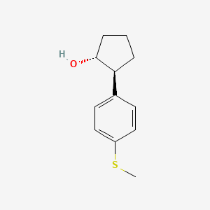 molecular formula C12H16OS B7984059 trans-2-(4-(Methylthio)phenyl)cyclopentanol 