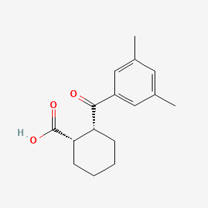 molecular formula C16H20O3 B7984153 cis-2-(3,5-Dimethylbenzoyl)cyclohexane-1-carboxylic acid 