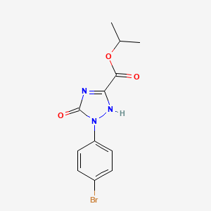 molecular formula C12H12BrN3O3 B7984251 propan-2-yl 2-(4-bromophenyl)-3-oxo-1H-1,2,4-triazole-5-carboxylate 