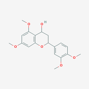 molecular formula C19H22O6 B079843 2-(3,4-dimethoxyphenyl)-5,7-dimethoxy-3,4-dihydro-2H-chromen-4-ol CAS No. 10496-69-2