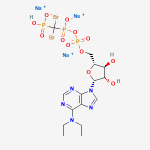 molecular formula C15H21Br2N5Na3O12P3 B7984346 trisodium;[dibromo-[[[(2R,3S,4S,5R)-5-[6-(diethylamino)purin-9-yl]-3,4-dihydroxyoxolan-2-yl]methoxy-oxidophosphoryl]oxy-oxidophosphoryl]methyl]-hydroxyphosphinate 