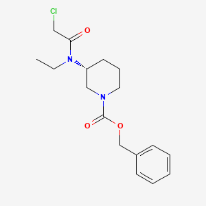molecular formula C17H23ClN2O3 B7984784 (R)-3-[(2-Chloro-acetyl)-ethyl-amino]-piperidine-1-carboxylic acid benzyl ester 