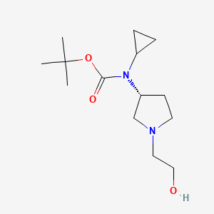 molecular formula C14H26N2O3 B7984956 Cyclopropyl-[(R)-1-(2-hydroxy-ethyl)-pyrrolidin-3-yl]-carbamic acid tert-butyl ester 