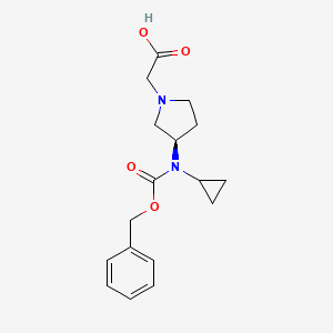 molecular formula C17H22N2O4 B7985167 [(R)-3-(Benzyloxycarbonyl-cyclopropyl-amino)-pyrrolidin-1-yl]-acetic acid 