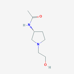 molecular formula C8H16N2O2 B7985210 N-[(R)-1-(2-Hydroxy-ethyl)-pyrrolidin-3-yl]-acetamide 