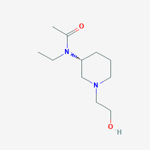 molecular formula C11H22N2O2 B7985241 N-Ethyl-N-[(R)-1-(2-hydroxy-ethyl)-piperidin-3-yl]-acetamide 