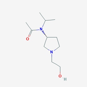 molecular formula C11H22N2O2 B7985246 N-[(R)-1-(2-Hydroxy-ethyl)-pyrrolidin-3-yl]-N-isopropyl-acetamide 