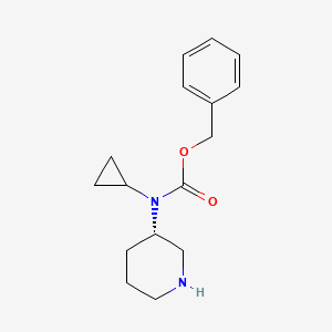 molecular formula C16H22N2O2 B7985546 Cyclopropyl-(S)-piperidin-3-yl-carbamic acid benzyl ester 