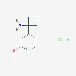 molecular formula C11H16ClNO B7985714 1-(3-Methoxyphenyl)cyclobutan-1-amine hydrochloride 