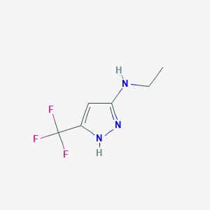 molecular formula C6H8F3N3 B7985779 Ethyl-(5-trifluoromethyl-2H-pyrazol-3-yl)-amine 