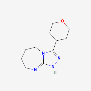 molecular formula C11H18N4O B7985787 3-(oxan-4-yl)-5,6,7,8-tetrahydro-1H-[1,2,4]triazolo[4,3-a][1,3]diazepine 