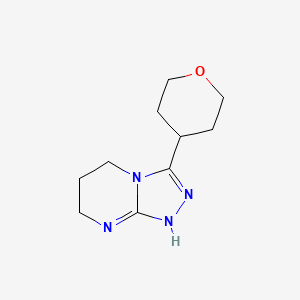 molecular formula C10H16N4O B7985795 3-(oxan-4-yl)-1,5,6,7-tetrahydro-[1,2,4]triazolo[4,3-a]pyrimidine 