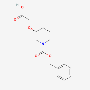 molecular formula C15H19NO5 B7985821 (R)-3-Carboxymethoxy-piperidine-1-carboxylic acid benzyl ester 