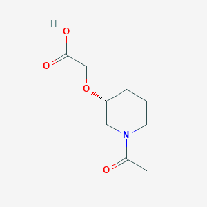 molecular formula C9H15NO4 B7985840 ((R)-1-Acetyl-piperidin-3-yloxy)-acetic acid 