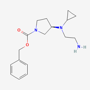 molecular formula C17H25N3O2 B7985881 (R)-3-[(2-Amino-ethyl)-cyclopropyl-amino]-pyrrolidine-1-carboxylic acid benzyl ester 