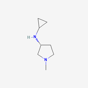 molecular formula C8H16N2 B7987128 Cyclopropyl-((R)-1-methyl-pyrrolidin-3-yl)-amine 