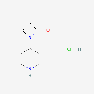 molecular formula C8H15ClN2O B7987289 1-(Piperidin-4-yl)azetidin-2-one hydrochloride 