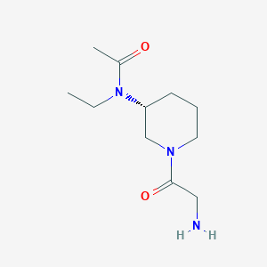 molecular formula C11H21N3O2 B7987392 N-[(R)-1-(2-Amino-acetyl)-piperidin-3-yl]-N-ethyl-acetamide 