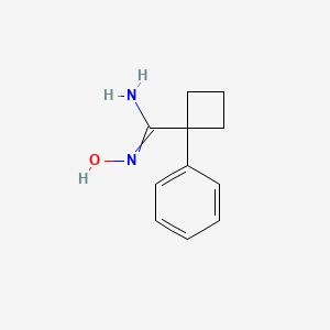 molecular formula C11H14N2O B7987848 N'-hydroxy-1-phenylcyclobutane-1-carboximidamide 