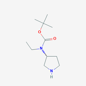 molecular formula C11H22N2O2 B7987928 Ethyl-(R)-pyrrolidin-3-yl-carbamic acid tert-butyl ester 