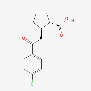 molecular formula C14H15ClO3 B7987969 TRANS-2-[2-(4-CHLOROPHENYL)-2-OXOETHYL]CYCLOPENTANE-1-CARBOXYLIC ACID 