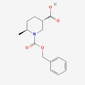 molecular formula C15H19NO4 B7988002 trans-1-(Benzyloxycarbonyl)-6-methylpiperidine-3-carboxylic acid 