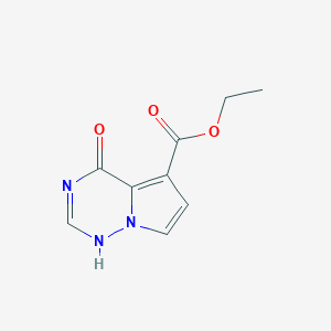 molecular formula C9H9N3O3 B7988067 ethyl 4-oxo-1H-pyrrolo[2,1-f][1,2,4]triazine-5-carboxylate 