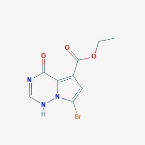 molecular formula C9H8BrN3O3 B7988102 ethyl 7-bromo-4-oxo-1H-pyrrolo[2,1-f][1,2,4]triazine-5-carboxylate 