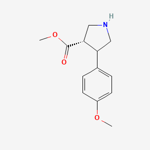 molecular formula C13H17NO3 B7988142 Methyl (3S)-4-(4-methoxyphenyl)pyrrolidine-3-carboxylate 