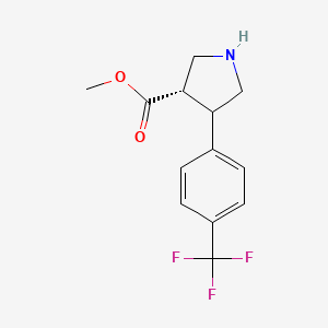 molecular formula C13H14F3NO2 B7988145 methyl (3S)-4-[4-(trifluoromethyl)phenyl]pyrrolidine-3-carboxylate 