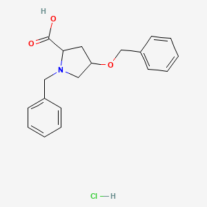 1-Benzyl-4-(benzyloxy)pyrrolidine-2-carboxylic acid hydrochloride