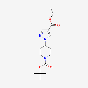 molecular formula C16H25N3O4 B7988166 Tert-butyl 4-(4-(ethoxycarbonyl)-1H-pyrazol-1-YL)piperidine-1-carboxylate 