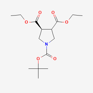 molecular formula C15H25NO6 B7988199 rac trans-N-Boc-pyrrolidine-3,4-dicarboxylic acid diethyl ester 