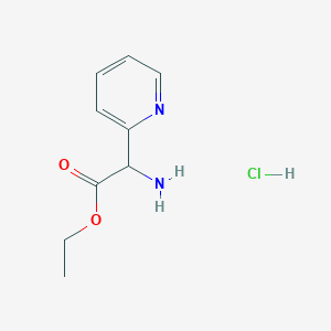 molecular formula C9H13ClN2O2 B7988206 Ethyl 2-amino-2-(pyridin-2-YL)acetate hydrochloride 