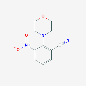 molecular formula C11H11N3O3 B7988461 2-Morpholino-3-nitrobenzonitrile 