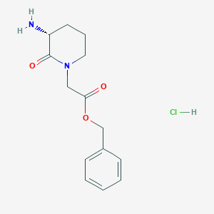 molecular formula C14H19ClN2O3 B7988523 benzyl 2-[(3R)-3-amino-2-oxopiperidin-1-yl]acetate;hydrochloride CAS No. 1464137-27-6