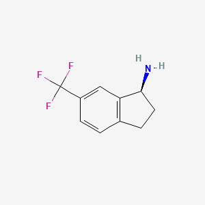 molecular formula C10H10F3N B7988922 (S)-6-(Trifluoromethyl)-2,3-dihydro-1H-inden-1-amine 