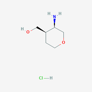 molecular formula C6H14ClNO2 B7988945 cis-(3-Aminotetrahydro-2H-pyran-4-YL)methanol hcl 