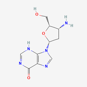 molecular formula C10H13N5O3 B7988964 9-[(2R,4R,5S)-4-amino-5-(hydroxymethyl)oxolan-2-yl]-3H-purin-6-one 